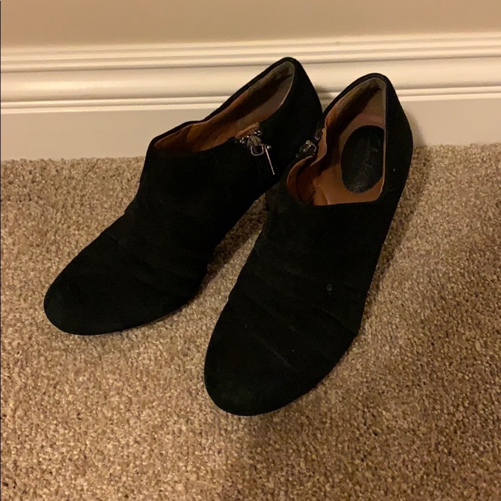 Black suede booties